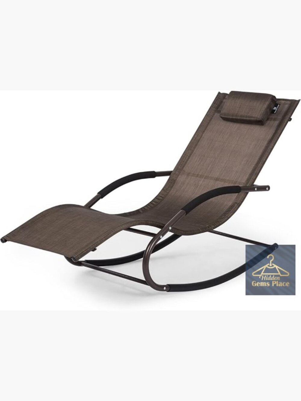 Outdoor Chaise Lounge Chair with Detachable Pillow, Steel Frame, 265 lb Capacity
